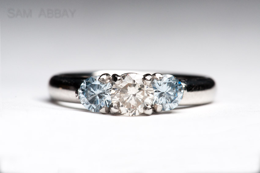 heirloom diamond three-stone engagement ring