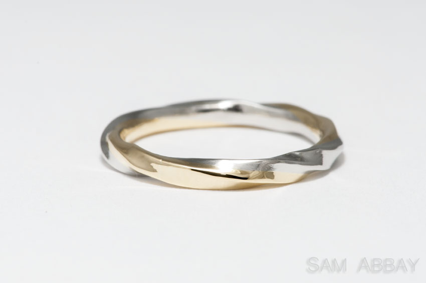 Twisted metal wedding rings