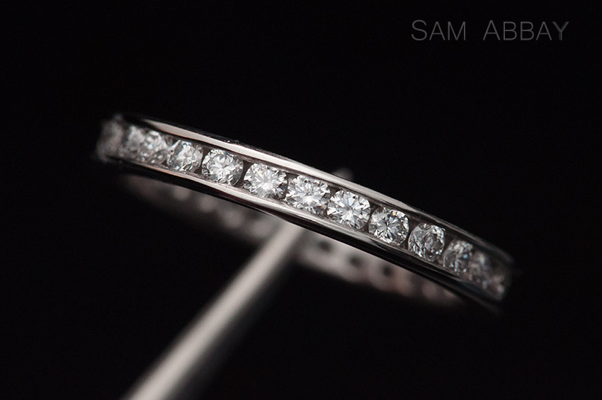 White gold Wedding Ring with Silver & Platinum Inlay