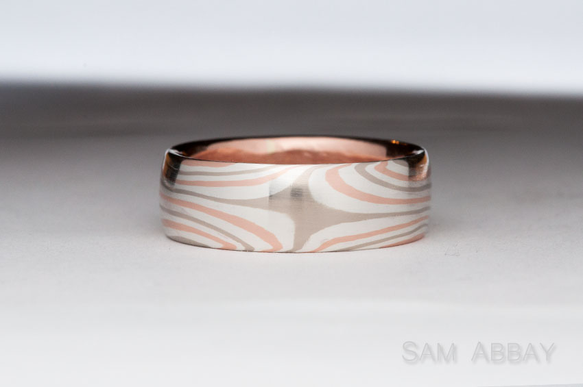 mokume star wedding ring