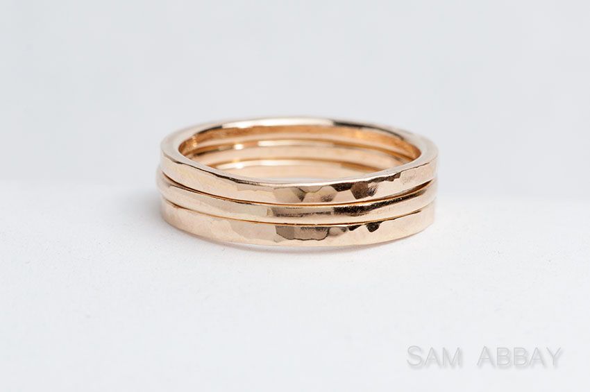 stacking yellow gold rings