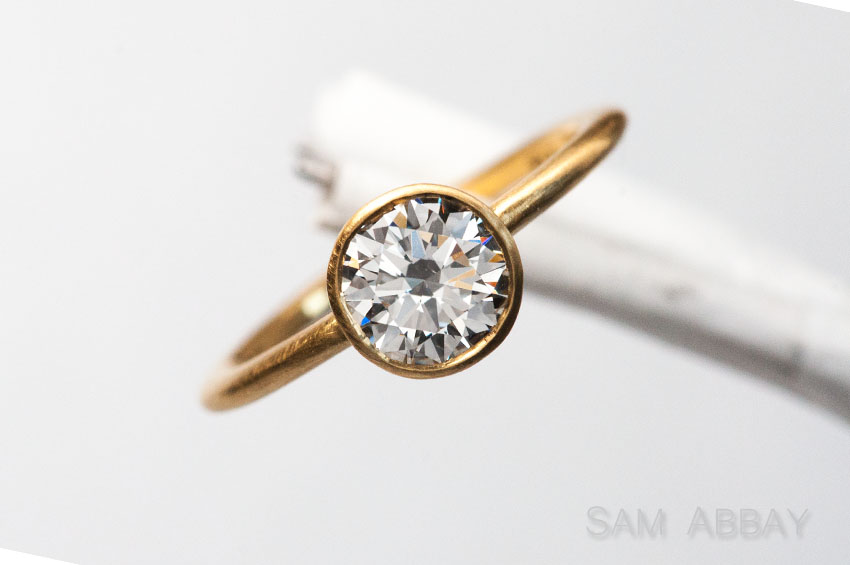 yellow gold bezel engagement ring